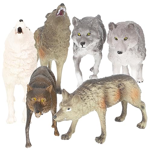 HAWILLOSCH 7 Teiliges Winter Wolfsrudel Modell Babyspielzeug Für Draußen Polarwolf Figuren Spielzeugspielzeug Für Kinder Wolfsspielzeug Tierfiguren Kinderspielset von HAWILLOSCH