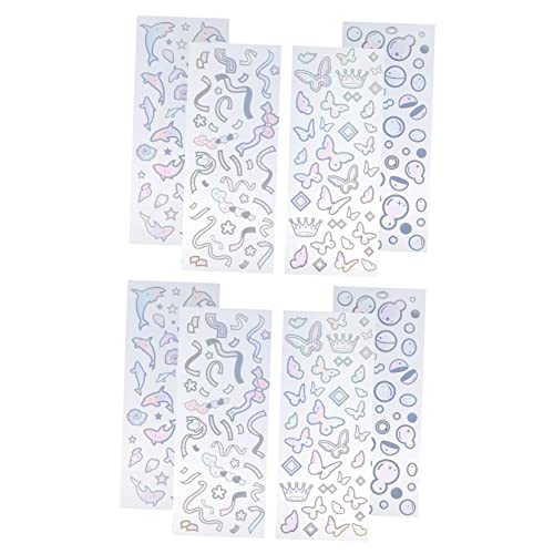 HAWILLOSCH 8 Blätter PVC-Aufkleber Scrapbook-Aufkleber für Kinder Blasenaufkleber Aufkleber- Scrapbooking Sticker Scrapbook Stickers scraobooking-Aufkleber Scrapbooking-Materialien von HAWILLOSCH