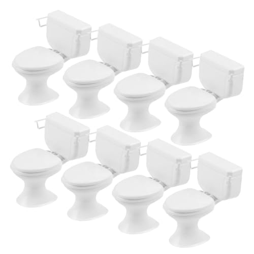 HAWILLOSCH Realistische Miniatur-Toiletten 8-tlg. Badezimmerzubehör für Puppenhäuser Mini-Toiletten für die Puppenhausdekoration von HAWILLOSCH