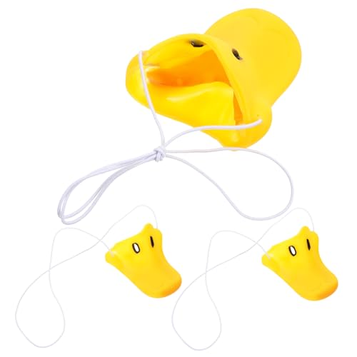 HAWILLOSCH 9 Stk Entennase Entenkostüm Entenmasken Enten-Gesichtsbedeckungen Schläger Hase halloween kostün costume de halloween spielzeug austauschbarer Zirkus Simulationsstütze Vinyl Yellow von HAWILLOSCH