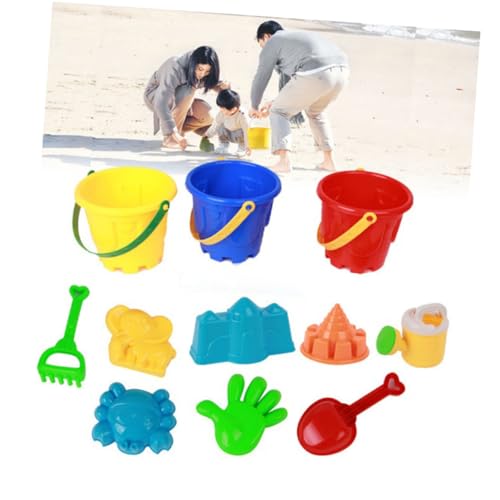 HAWILLOSCH 9 Teiliges Strand Set Mit Bunten Sandwerkzeugen Kreativen Cartoon Formen Und Eimer Für Kinder Ideal Für Pools Hinterhöfe Und Sandkästen Zufällige Farben Für Unvergesslichen von HAWILLOSCH