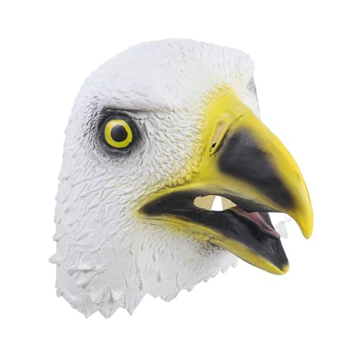 HAWILLOSCH Adler Maske Tier-Maskerade-Maske Cosplay-Adler-Maske realistisches Tier halloween maske halloween dekoration Halloweenkostüm entzückende Maske karneval kopfbedeckung Emulsion Weiß von HAWILLOSCH