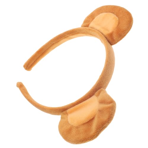 HAWILLOSCH Affenohren Stirnband Party-kopfschmuck Mit Affenohren Affen-haarband Cosplay-requisite Stirnband Zum Waschen Des Gesichtes Cosplay-stirnband Schönes Haarband Plüsch Brown von HAWILLOSCH