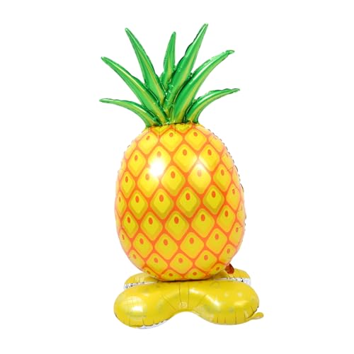 HAWILLOSCH Ananas-ballon Fruchtgoldballons Stehender Geburtstagsballon Cartoon-folienballons Hawaiianische Folienballons Luau-partyballon Große Aufblasbare Ananas Yellow Aluminiumfolie von HAWILLOSCH