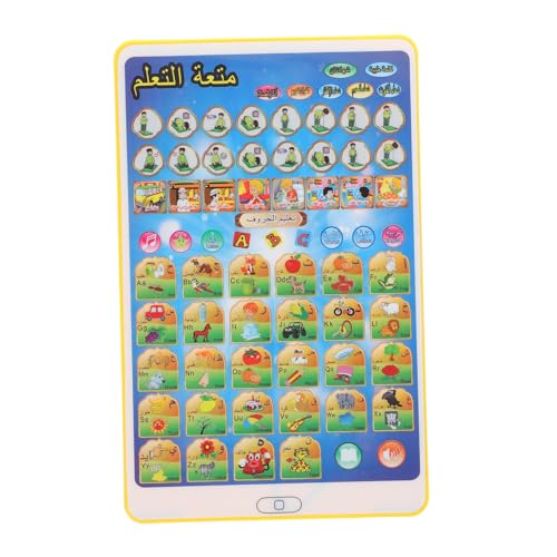 HAWILLOSCH Arabisch-lernmaschine Haushaltsspielzeug Für Kinder Tragbares Kinderspielzeug Cartoon-lernspielzeug Kinderspielzeug Aus Papier Tablet-Spielzeug Kinderzubehör Lerntablett Yellow PVC von HAWILLOSCH