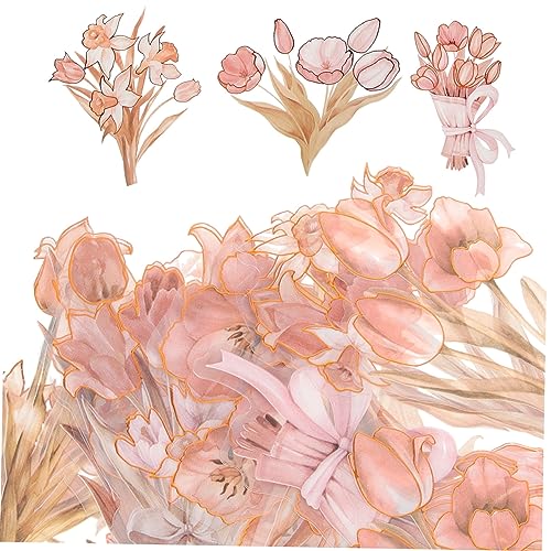 HAWILLOSCH Blumenaufkleber Set Planeraufkleber Scrapbook Sticker Tagebuch Dekor DIY Aufkleber Für Scrapbooking Und Journaling Gemischter Stil von HAWILLOSCH