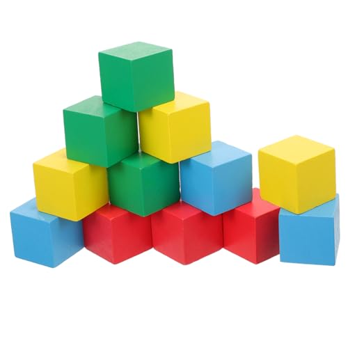 HAWILLOSCH Bunte Holzbausteine Set 12 Stück Fördert Frühe Bildung Pädagogisches Spielzeug Aus Holz Für Kinder Farbenfrohe Bausteine Für Kreativität Und Lernen von HAWILLOSCH