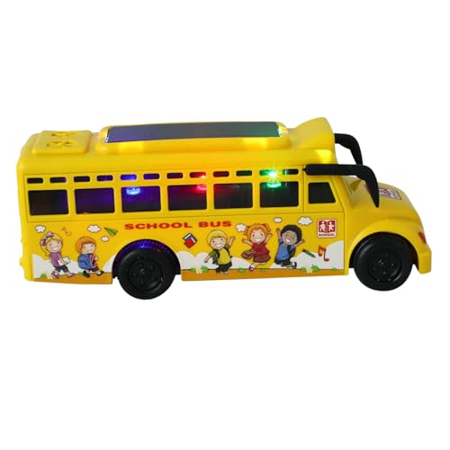 HAWILLOSCH Busspielzeug Spielzeugbus Autospielzeug Zurückziehen Bus Spielzeug Kleinkinderbus Kleines Auto Spielzeug Kleines Ziehendes Autospielzeug Süßes Busmodell Kinderbusmodell Yellow Abs von HAWILLOSCH