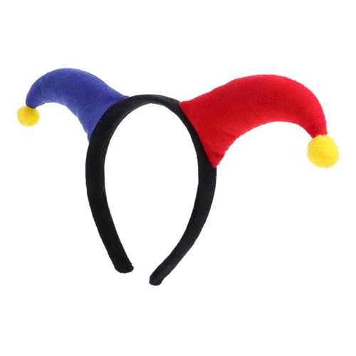 HAWILLOSCH Clown-stirnband Clown-cosplay-stütze Clown-mottoparty Clown-zylinder-stirnband Lustiger Clown-kopfschmuck Halloween-kostüm Clown-haarreifen Gruseliger Halloween-hut Metall von HAWILLOSCH