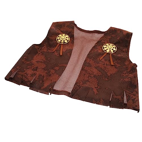 HAWILLOSCH Coole Weste für Kinder Kostümzubehör Rollenspielkostüm Cosplay-Kostüme für Jungen Jungenkleidung Halloween Costume Halloween Kleidung Alltagsweste Festivalweste Gestrick Brown von HAWILLOSCH