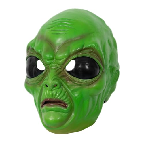 HAWILLOSCH Dekorative Gruselige Kopfbedeckung Halloween Gruselige Ufo-Kopfbedeckung -Requisite Cosplay-Zubehör Stoff-Alien-Maske von HAWILLOSCH