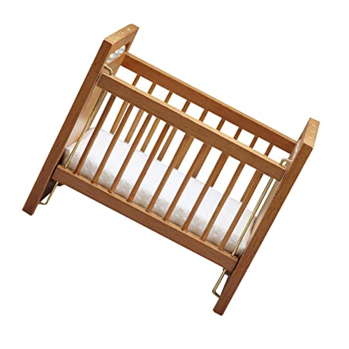 HAWILLOSCH Deko Puppenhaus Bett Mit Matratze Dekoratives Mini Babybett Für Puppenhaus Ideal Für Kreative Spielwelten Puppenhaus von HAWILLOSCH