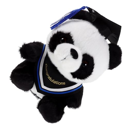 HAWILLOSCH Doktor Panda Puppe doktorhut kaufen doktor Hut Baumwolltuch Stitch+Kuscheltier Abschlussgeschenk Panda Toys Abschlusshut Plüschpanda Plüschtier gefüllter Panda Baumwolle Blue von HAWILLOSCH