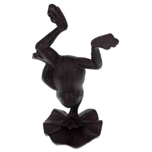 HAWILLOSCH Froschornament Aus Gusseisen Frosch-Statue Froschstatuen Gartenzubehör Desktop-Frosch-Dekoration Frosch-Eisen-dekor Froschdekor Aus Eisen Stuhl-Frosch-Ornament Schütteln von HAWILLOSCH