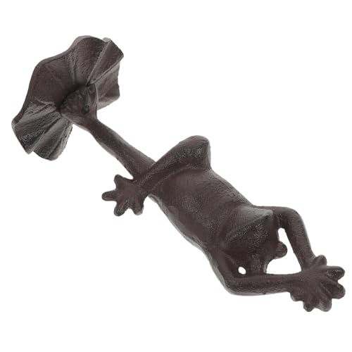 HAWILLOSCH Froschornament Aus Gusseisen Kronenfroschstatue Miniatur-Tier-Ornament Miniatur-Frosch- Gartendekoration Froschhausskulptur Mini-Frosch Tierfiguren Aus Eisen Gartenzubehör von HAWILLOSCH