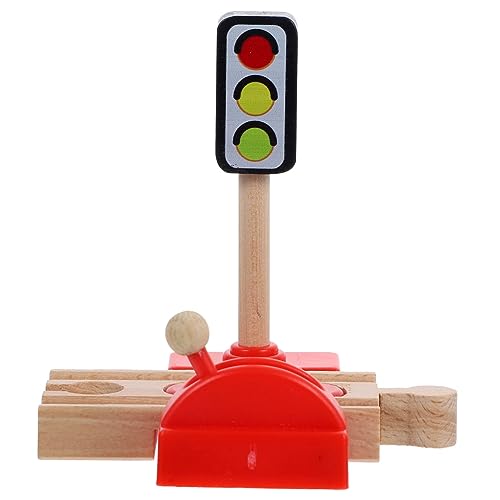 HAWILLOSCH Gleiszubehör Mini-Tankstellenmodell Zug-Straßensperre-Spielzeug Bahnübergang Zeichen holzeisenbahn für Kinder Zugspielzeug für Kinder DIY-Zug-Straßensperre hölzerne Eisenbahnsperre von HAWILLOSCH