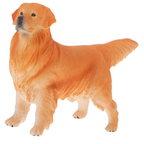 HAWILLOSCH Golden Retriever-Ornament hühner Spielzeug Animal Figures spielzeughund Hundemodell-Ornament künstliches Hundemodell kleine Welpenstatue Hundedekoration Plastik Brown von HAWILLOSCH