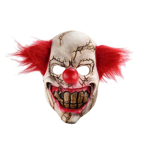 HAWILLOSCH Gruselige Clownmaske Für Halloween Schaurige Bö Und Furchteinflößende Maskerade Für Erwachsene Perfektes Kostümzubehör Für Partys Karneval Und Festlichkeiten von HAWILLOSCH