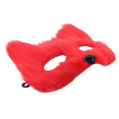 HAWILLOSCH Halloween-maske für Erwachsene Halbes Gesicht Tiermaske Pelzige Katzenmaske Plüschmaske Halloween-kostüme für Jungen und Mädchen von HAWILLOSCH