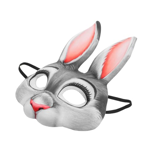 HAWILLOSCH Hasenmaske Tier Halbgesicht Hasenohrenmaske Karneval Hasen Halbgesichtsmaske Party Maskerade Halbgesicht Hasenmaske Halloween Cosplay Maske von HAWILLOSCH