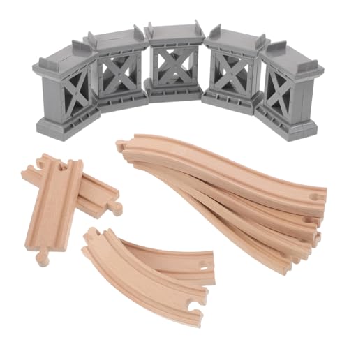 HAWILLOSCH Holz Eisenbahn Schienenerweiterung mit Aufwärtsgeschwungenen Gleisen und Kreativem Brückenpfeiler Pädagogisches Holzeisenbahn Zubehör für Familienspaß und Kinderspiel HAWILLOSCH Holz Eisenbahn Schienenerweiterung mit Aufwärtsgeschwungenen Gleisen und Kreativem Brückenpfeiler Pädagogisches Holzeisenbahn Zubehör für Familienspaß und Kinderspiel von HAWILLOSCH