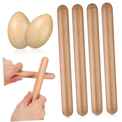HAWILLOSCH Holz Percussion Set Rhythmus Sticks und Sand Eier Shaker Musik Lernspielzeug für Anfänger und Kleinkinder Sicher Pädagogisch Geeignet HAWILLOSCH Holz Percussion Set Rhythmus Sticks und Sand Eier Shaker Musik Lernspielzeug für Anfänger und Kleinkinder Sicher Pädagogisch Geeignet von HAWILLOSCH