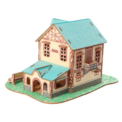 HAWILLOSCH Holzhaus -Puzzle- Puzzle- aus Holz pädagogisches Holzpuzzle Blue von HAWILLOSCH