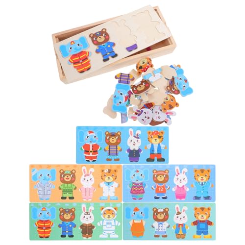 HAWILLOSCH Holzpuzzle Cartoon Tiermotiv Dress Up Toy aus Hochwertigem Holz DIY Puzzle mit Glatter Oberfläche Fördert Kreativität Vorstellungskraft und Hand Auge koordination Pädagogisch HAWILLOSCH Holzpuzzle Cartoon Tiermotiv Dress Up Toy aus Hochwertigem Holz DIY Puzzle mit Glatter Oberfläche Fördert Kreativität Vorstellungskraft und Hand Auge koordination Pädagogisch von HAWILLOSCH