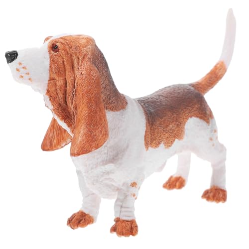 HAWILLOSCH Hundepuppe Hundefigur Spielzeug Realistischer Hund Karikatur Hetzen Basset-hundestatue Miniatur Modelle Stehendes Hundemodell Kognitives Modell des Hundes Hund Wohnkultur Plastik von HAWILLOSCH