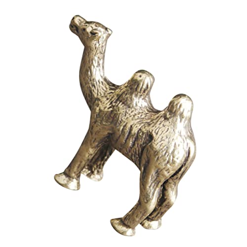 HAWILLOSCH Kamel Aus Messing Kamelfarbener Briefbeschwerer Kamel-sammlerstück Kamelspielzeug Antike Tierfigur Statue Jumbo Skulptur Giraffen-beiß Kamelfigur Spielzeugtiere Golden von HAWILLOSCH