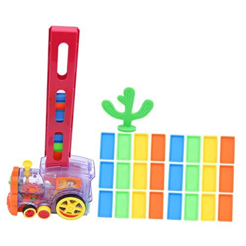 HAWILLOSCH Lernspielzeug pädagogisches Spielspielzeug Domino Stapelzug LKW-Spielzeug für Kinder automatisches Spielzeug zum Legen von Blöcken Domino-Spiel Holzbausteine Domino-Bausteine von HAWILLOSCH