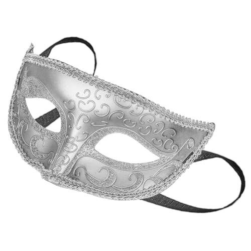 HAWILLOSCH Maskerade-maske Masken Für Maskerade-party Glückselige Maskerade Rätsel Weiße Maskerademaske Maskerade Maske Männer Abendmaske Maskerade-ball-party-maske Schmücken Abs Silver von HAWILLOSCH