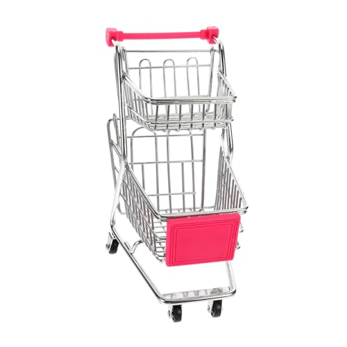 HAWILLOSCH Mini Einkaufswagen Für Kinder Trolley Spielzeug Für Rollenspiele Im Kaufmannsladen Ideales Lauflernwagen Zubehör Für Kleine Einkäufer Bunter Aufbewahrungskorb Aus Robustem von HAWILLOSCH