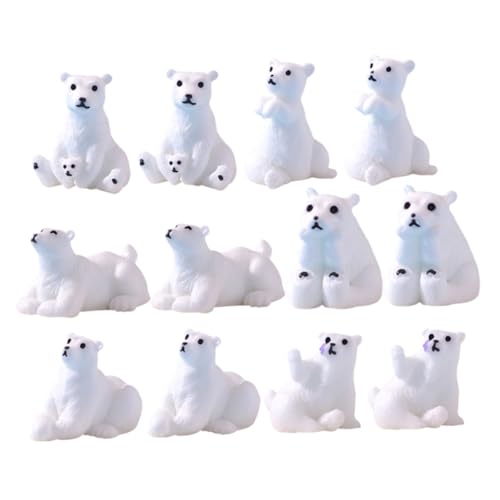 HAWILLOSCH Mini Eisbären Figuren Miniature Tierfiguren Für DIY Bastelprojekte Garten Dekoration Weihnachtsdeko Und Für von HAWILLOSCH