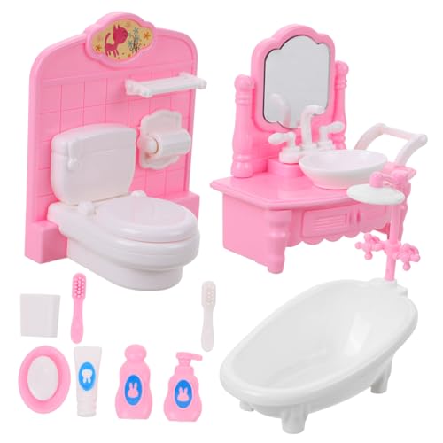 HAWILLOSCH Miniatur Badezimmer öbel Set Für Puppenhaus Detaillierte Badewanne Toilette Und Waschbecken Puppenhaus Zubehör Für Kreative Gestaltung Und Dekoration Perfekt Für Und von HAWILLOSCH