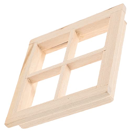 HAWILLOSCH Miniatur Holzfenster Set Mit 4 Fenstern Für Puppenhäuser Realistisches Rollenspiel Spielzeug Für Kreative Kinderspiele Und Puppenhaus Dekoration von HAWILLOSCH