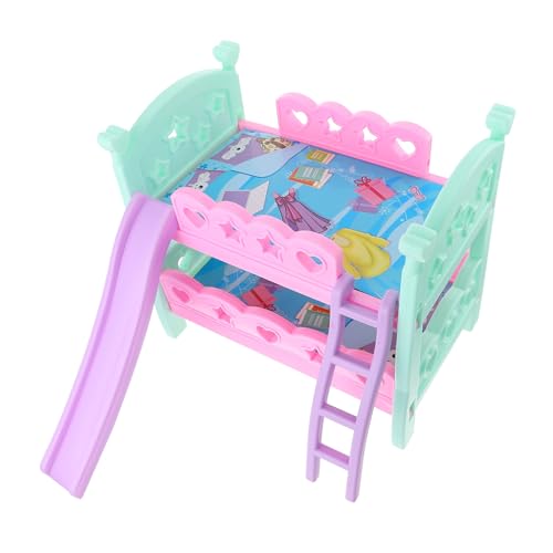 HAWILLOSCH Miniatur Puppen Etagenbett Für Kinder Spielzeug Möbel Requisite Für Puppenhaus Ideal Für Kreatives Spielen Und Rollenspiele 2 Stöckig Design von HAWILLOSCH