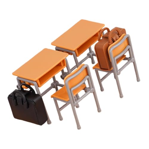 HAWILLOSCH Miniatur Puppenhaus Schulmöbel Mini Schultische Stühle Schulranzen Detailgetreue Miniatur Klassenzimmer Möbel für Puppenhaus Dekoration und Sammler HAWILLOSCH Miniatur Puppenhaus Schulmöbel Mini Schultische Stühle Schulranzen Detailgetreue Miniatur Klassenzimmer Möbel für Puppenhaus Dekoration und Sammler von HAWILLOSCH