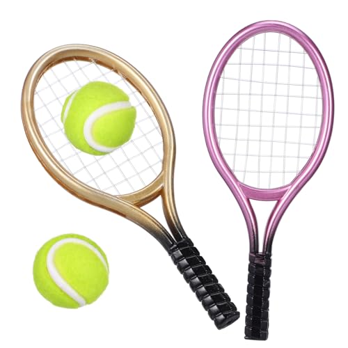 HAWILLOSCH Mini-tennisschläger Und Bälle-Set Miniatur-tennisschläger Für Puppenhaus- Tennisspielzeug Für Jungen Und Mädchen Mini-Tennis-Set Für Jungen Und Mädchen Zufällige Farbe von HAWILLOSCH