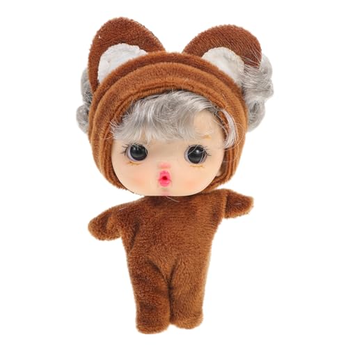 HAWILLOSCH Minipuppe Mädchenspielzeug Für Mädchen Plastikmädchen Mädchen Spielzeug Mini-puppenspielzeug Mädchenpuppe Aus Kunststoff Kindermädchenpuppe Cartoon-mädchenpuppe Brown Vinyl von HAWILLOSCH