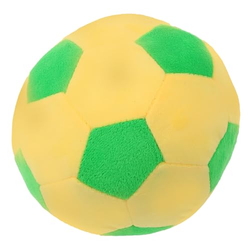 HAWILLOSCH Multifunktionales Fußball üsch Fußball Stofftier Gelb Ideales Wurfkissen Für Kinder Perfekt Beiß Und Aktivitätsball Für Kleinkinder von HAWILLOSCH