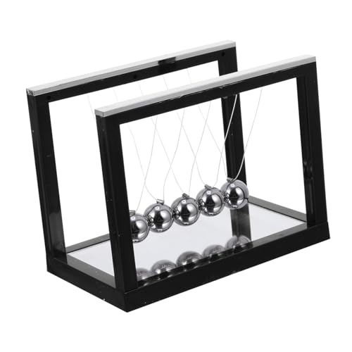 HAWILLOSCH Newton schwingt den Ball Newtons Wiege-Balancebälle galt an Bord Newton Wiegenpendel Physikalisches Spielzeug kinderspielzeug Pendelkugel Balance-Bälle-Spielzeug Plastik Black von HAWILLOSCH