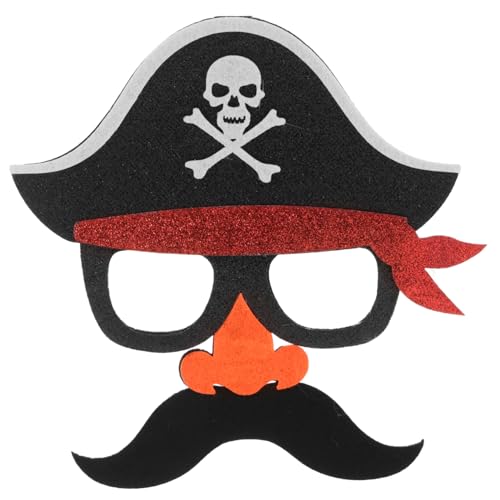 HAWILLOSCH Piraten-Augenmaske Piraten Kostüm Mütze Masken Bart Papageienmaske lustige Kostümbrille Wolfsmaske Piratenmaske Maskierte Maske Party-Requisite Piraten-Halloween-Kostüm PE Colorful von HAWILLOSCH