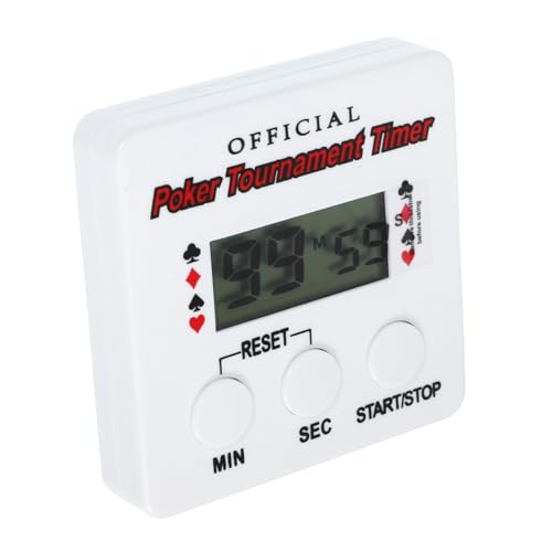 HAWILLOSCH Poker-Timer Countdown Uhr Poker zubehör Countdown-Stoppuhr Schachuhr Poker-Shot-Uhr Track-Timer Mahjong-Timer Kleiner Timer Zahnbürsten-Timer Party-Tool elektronische Bauteile Weiß von HAWILLOSCH