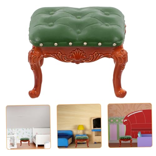 HAWILLOSCH Puppenhaus Stuhl Mini Vintage Einzelsofa Stuhl DIY Hocker Puppenmöbel Puppenhaus Dekoration Mini Hocker Dekorativer Miniatur Hocker Stühle Hocker Miniatur Puppenhocker von HAWILLOSCH