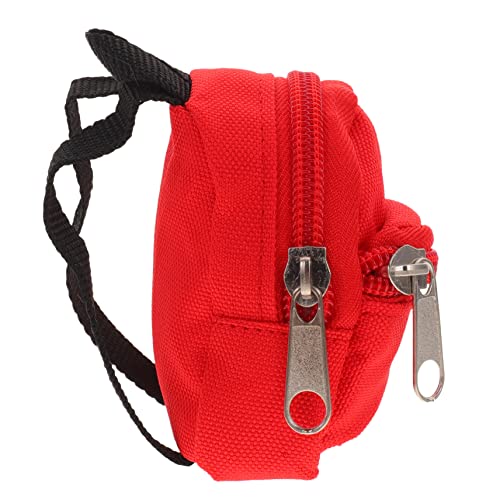 HAWILLOSCH Puppenrucksack Rucksack aus Puppenstoff Rucksack für Babypuppen Tasche Spielzeug für Kinder kinderspielzeug Spielzeug bjd Puppe Rucksack Mini-Rucksack-Spielzeug Polyester rot von HAWILLOSCH