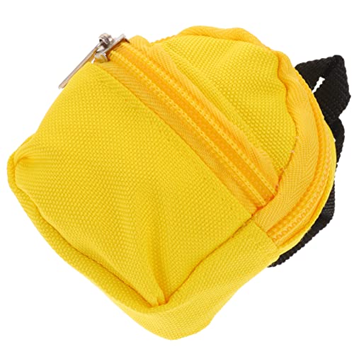 HAWILLOSCH Puppenrucksack Umhängetasche Kleiderschrank Süßer Rucksack Kleiner Rucksack Wohnaccessoires Requisiten Für Die Puppenfotografie Mädchen Miniaturdekoration Taschen Polyester Yellow von HAWILLOSCH