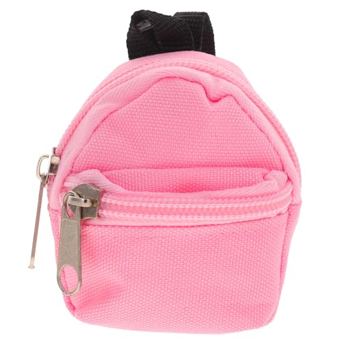 HAWILLOSCH Puppenrucksack kleines Rucksackspielzeug bjd Puppe Rucksack Rucksäcke für Puppen Spielzeug für Kinder kinderspielzeug Mini-Rucksack-Modell Schulranzen-Ornament Polyester Rosa von HAWILLOSCH