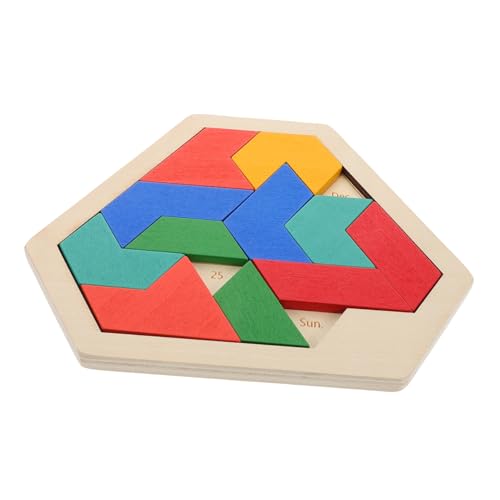 HAWILLOSCH Pädagogisches Holzblock-Puzzle Für Kinder Iq-entwicklungsspielzeug Denksportaufgaben-Spiele Spielzeug Montessori-iq-Puzzle Sechseckform Lernspielzeug Für Kinder von HAWILLOSCH