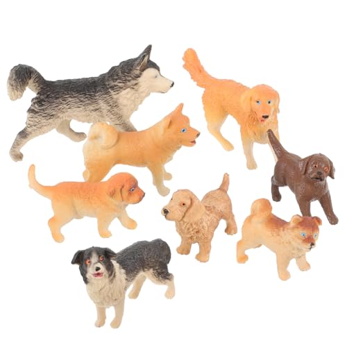 HAWILLOSCH Realistische Mini Hund Modelle Figuren Puppy Dekorationen Für Lebensnahe Tiermodelle Heimdekorationen Und Hund Figuren Set von HAWILLOSCH